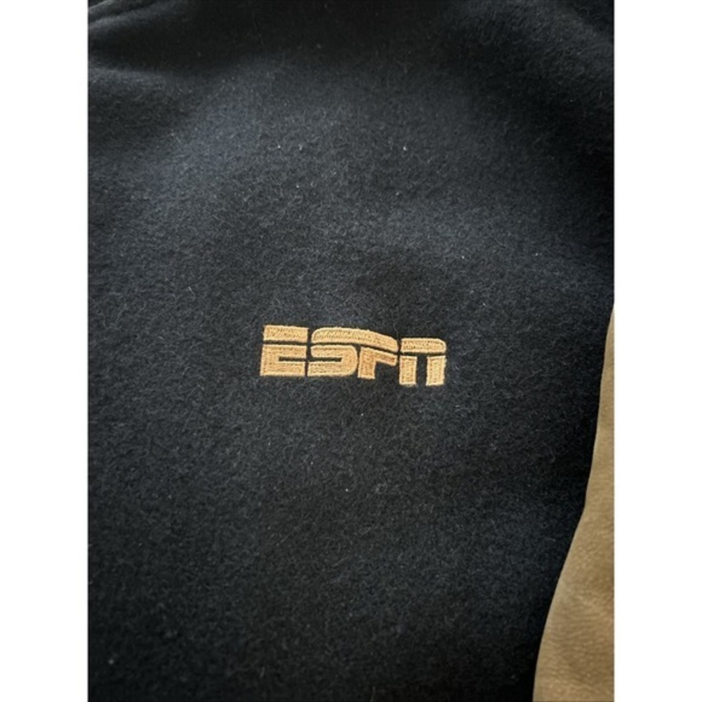 Vintage 90s ESPN Letterman Varsity Jacket Wool‎ Leather Size Large